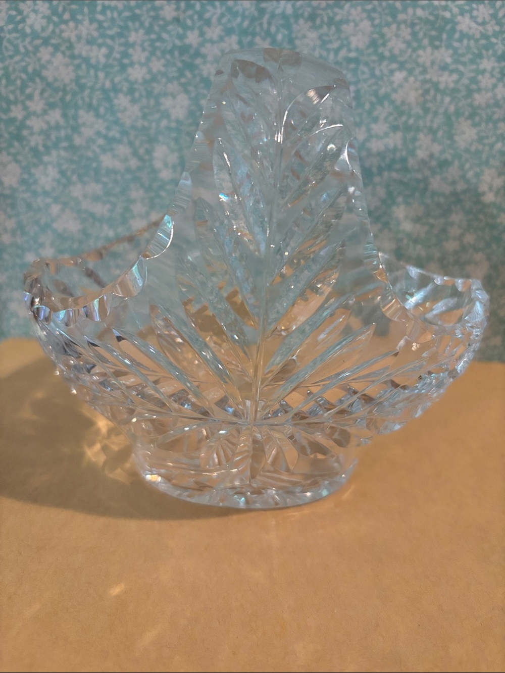 Vintage Crystal Basket for trinkets/candy